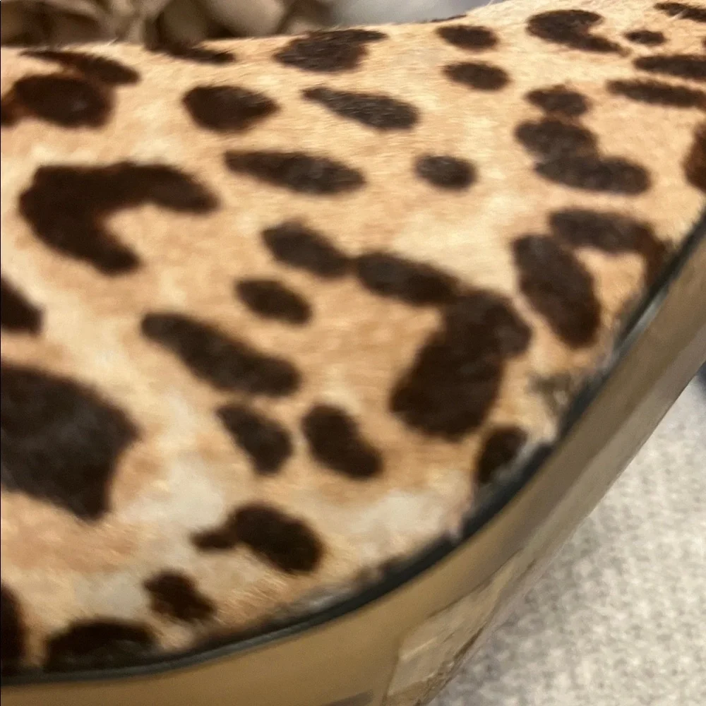 Sam Edelman Women’s Kinzey Pony hair Leopard Pointy Kitten Heel Ankle Boots 6